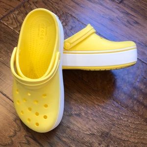 Yellow Platform Crocs